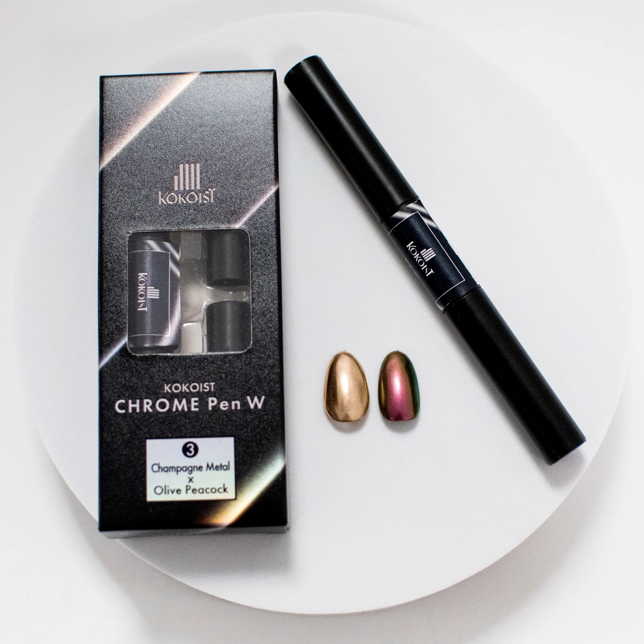 Chrome Pen W 03 Champagne Metal x Olive Peacock - Image 2